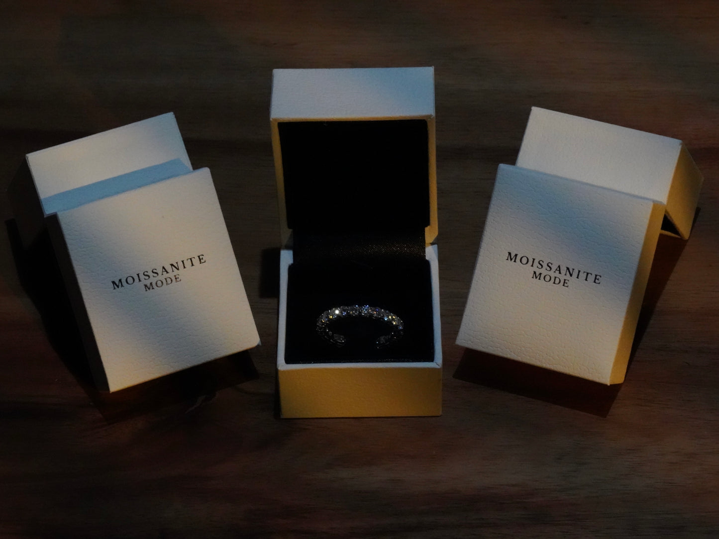Moissanite Ring 925 Sterling Silber 18k Weißgold plattiert