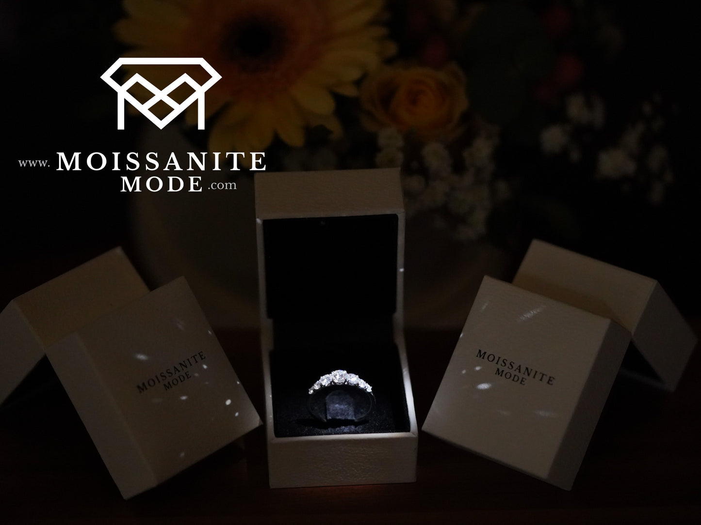 Moissanite Ring 925 Sterling Silber