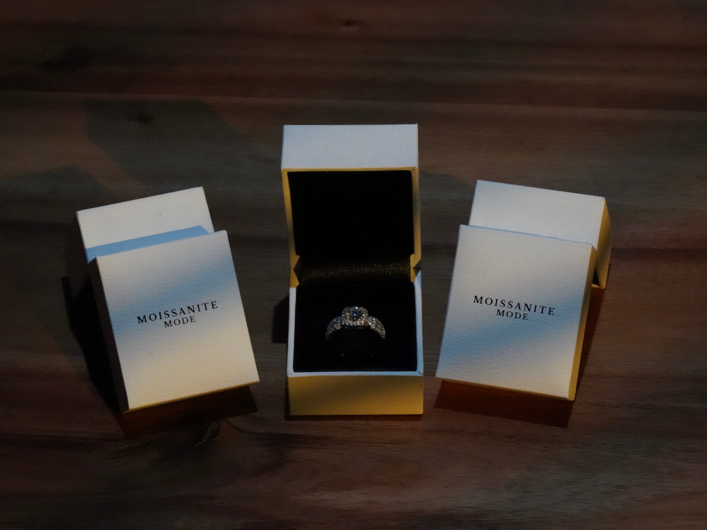 Moissanite Ring Sterling Silver 18k White Gold Plating 1ct
