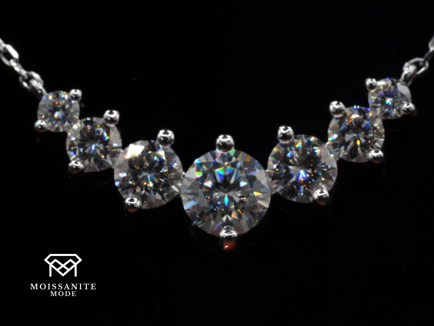 Silber Kette mit Moissaniten in verschiedenen Größen