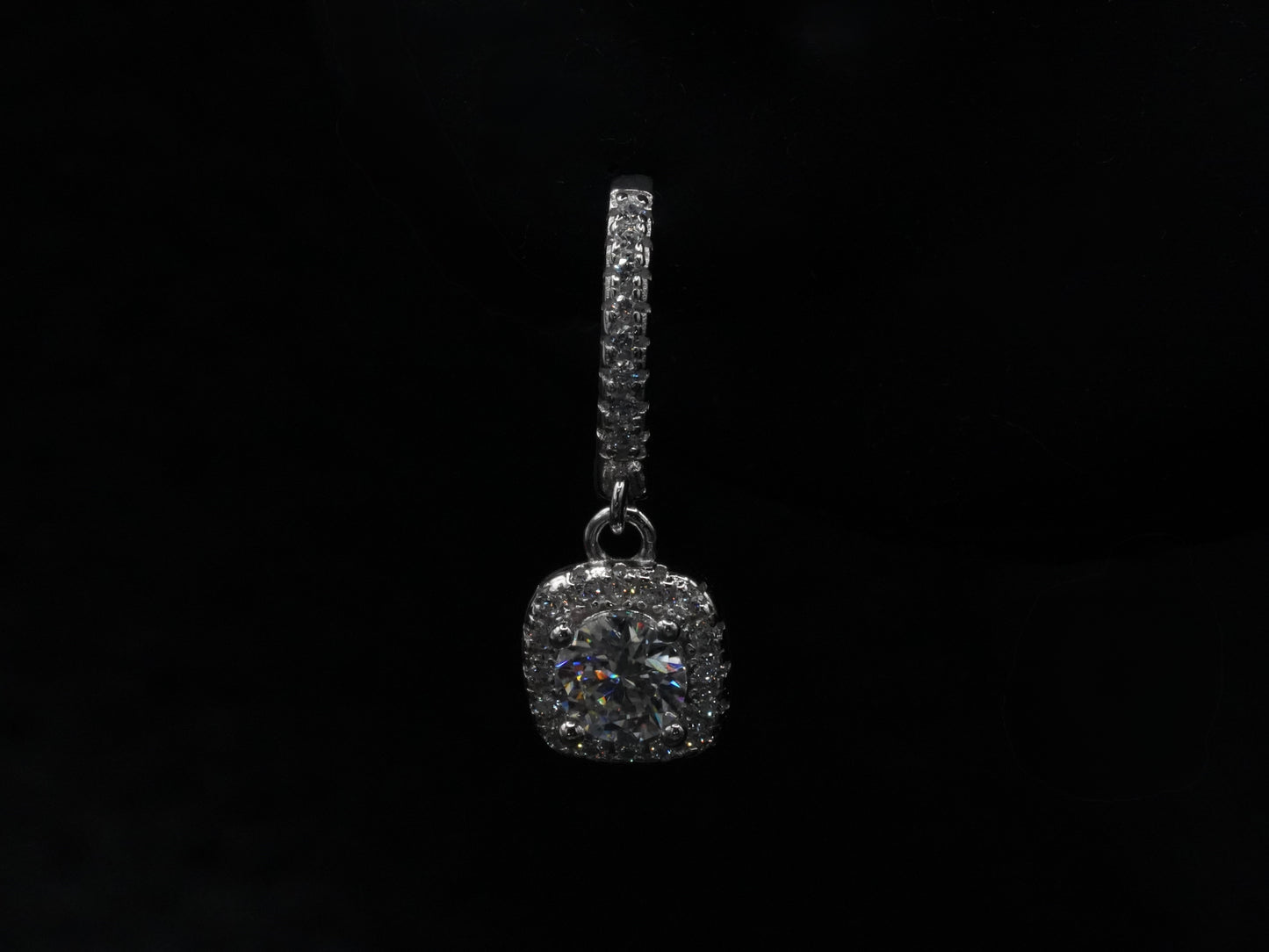 Sterling Silber Ohrringe mit Moissaniten besetzt 0,5 ct pro Ohrring