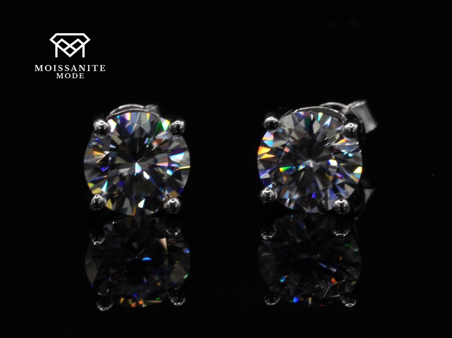 Große Moissanite Silber Ohrringe mit 2 CT für jeden Anlass