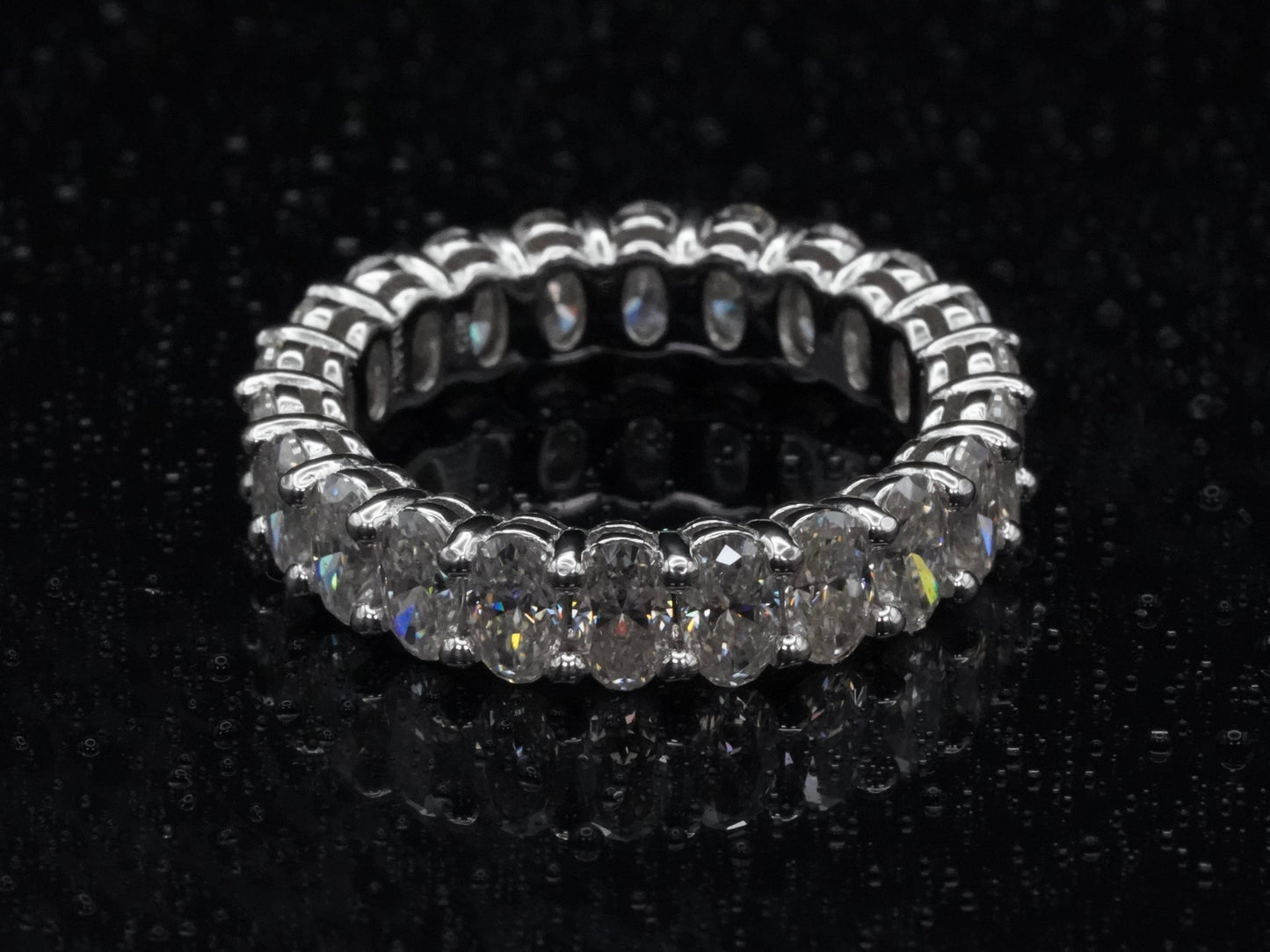 Moissanite Ring Oval 925 Sterling Silber 18k Weißgold plattiert