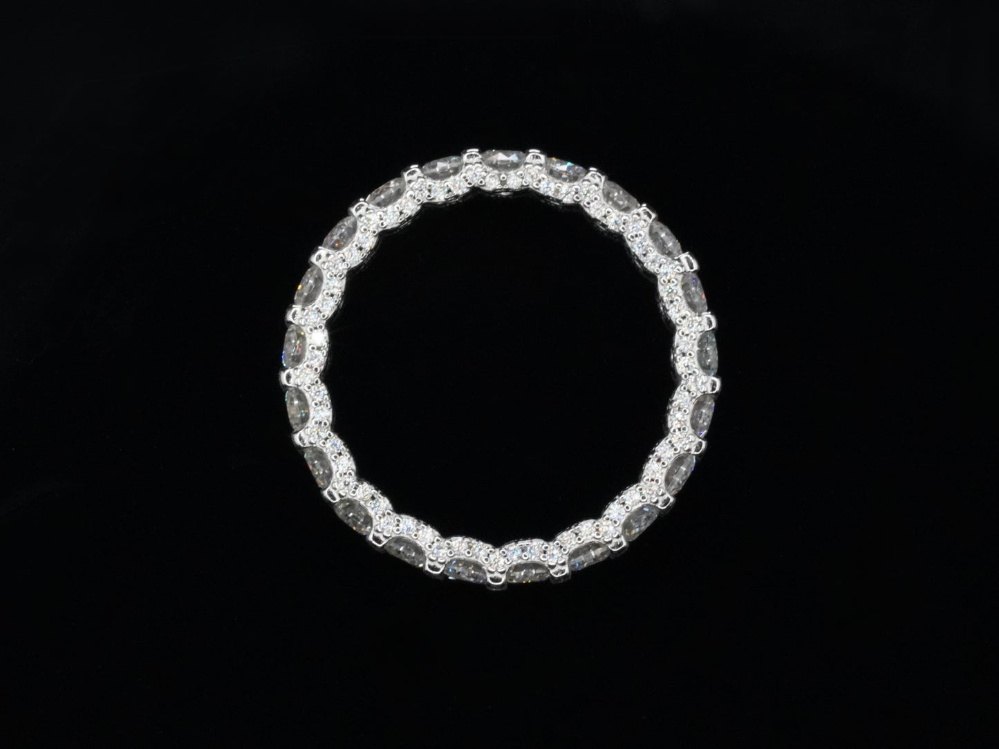 Moissanite Ring - Cocktail 925 Sterling Silber 18k Weißgold plattierung