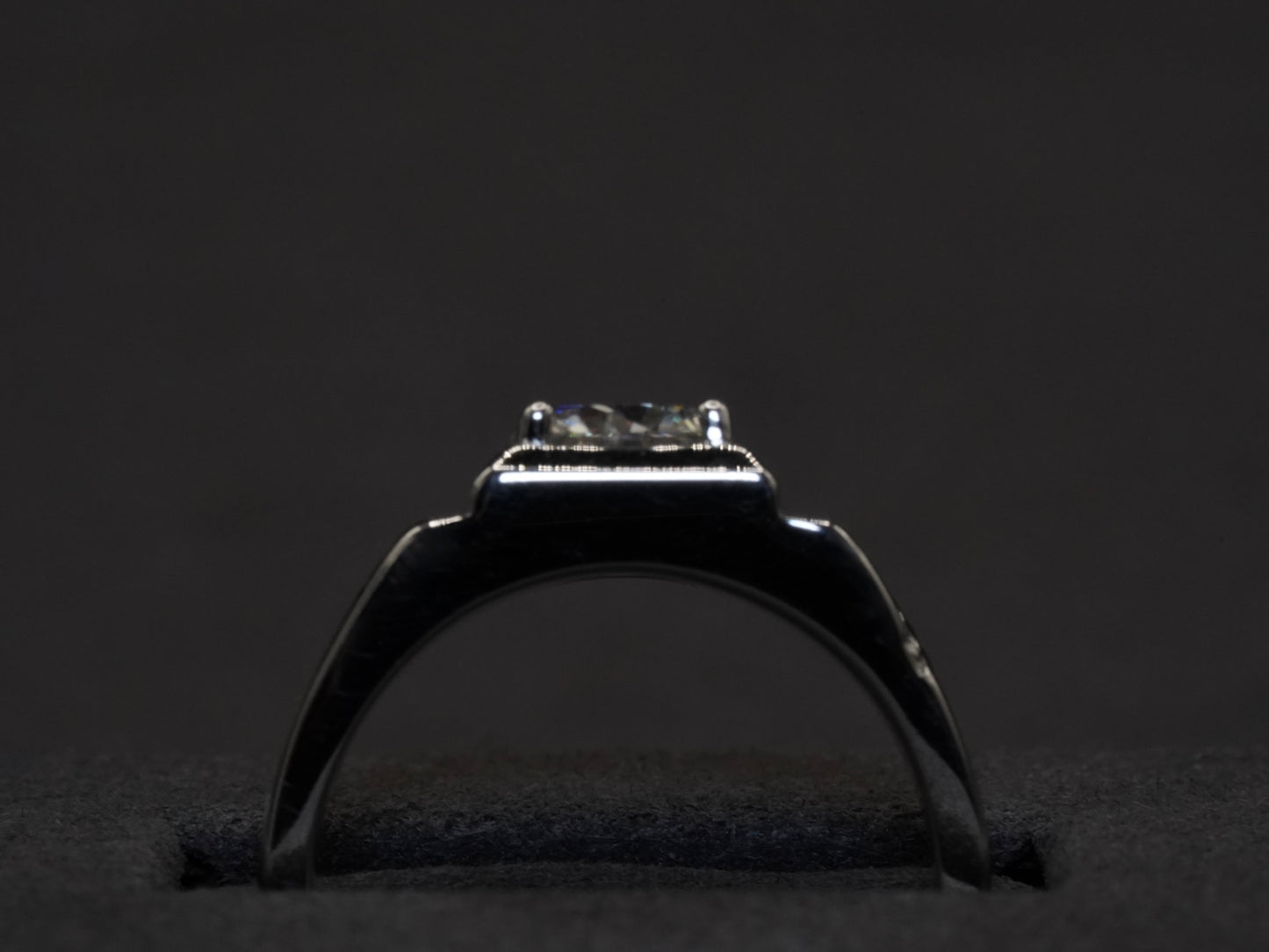Moissanite Ring Sterling Silver 1ct 18k White Gold Plating