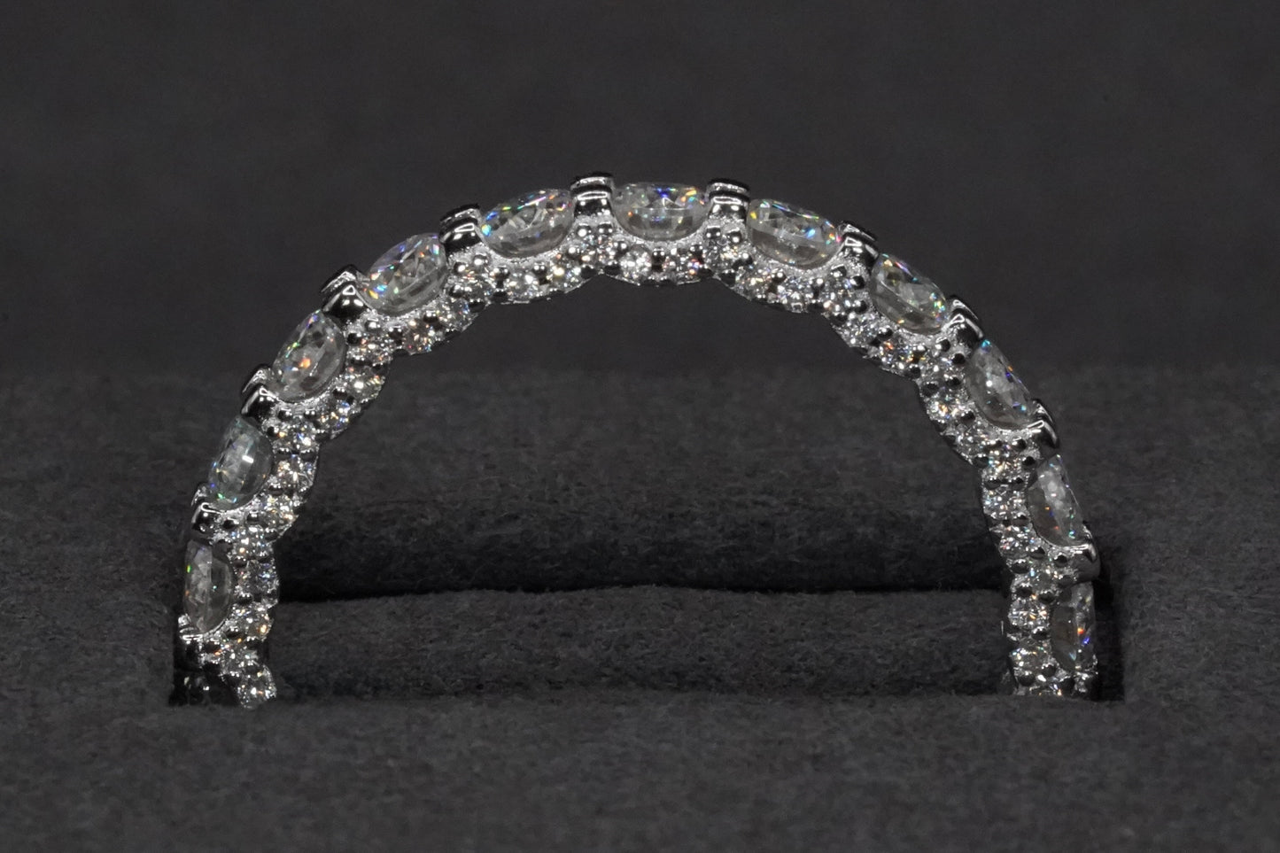Moissanite Ring - Cocktail 925 Sterling Silber 18k Weißgold plattierung