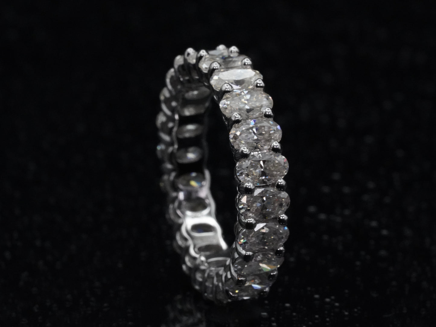 Moissanite Ring Oval 925 Sterling Silber 18k Weißgold plattiert