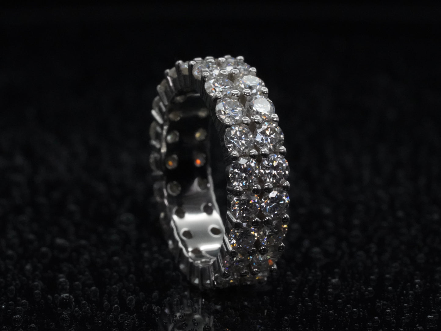 Moissanite Ring 925 Sterling Silber 18k Weißgold plattiert