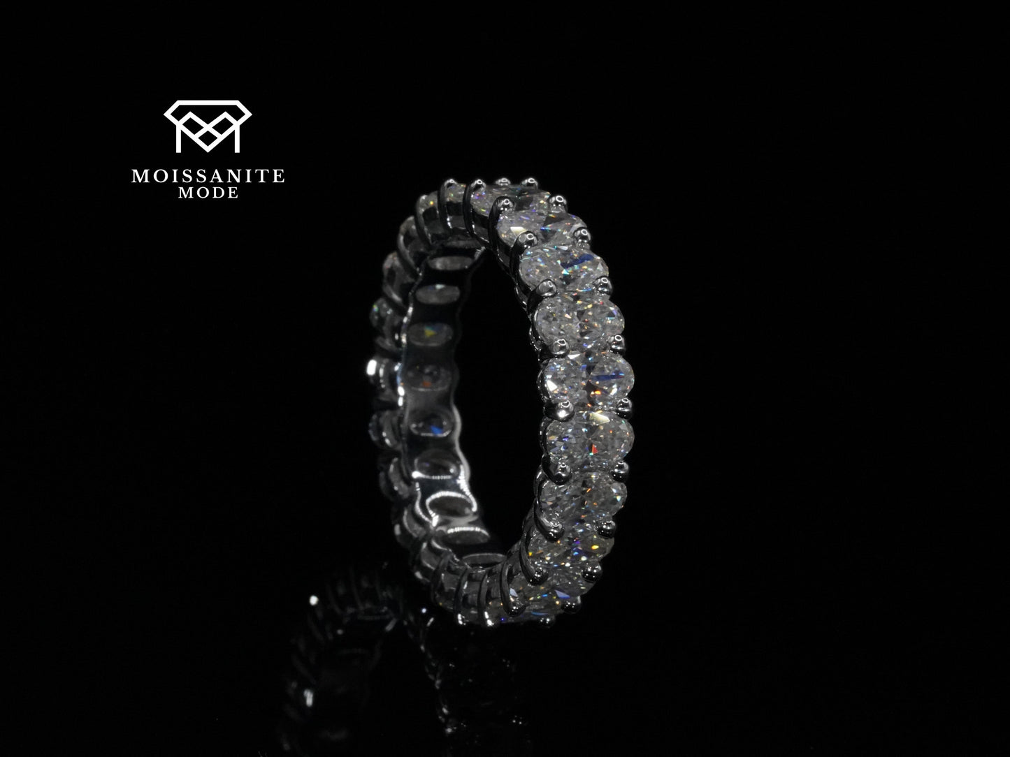 Moissanite Ring 925 Sterling Silber 18k Weißgold plattiert
