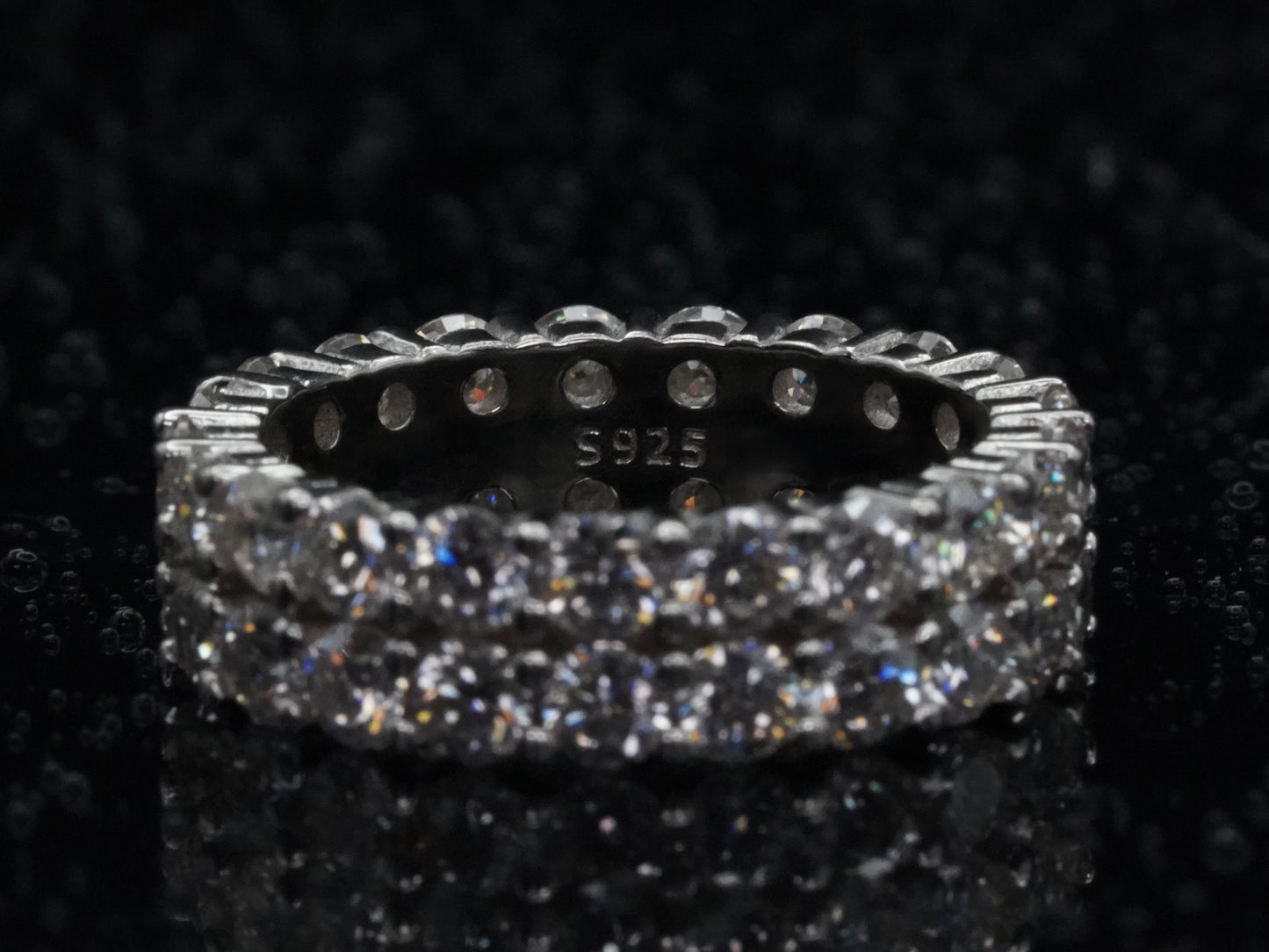 Moissanite Ring 925 Sterling Silber 18k Weißgold plattiert