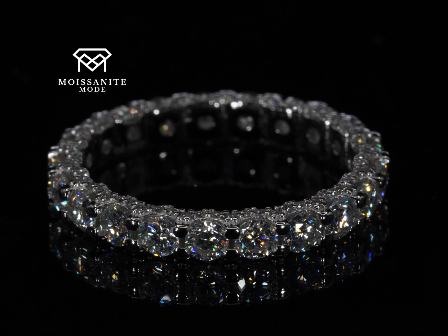 Moissanite Ring - Cocktail 925 Sterling Silber 18k Weißgold plattierung