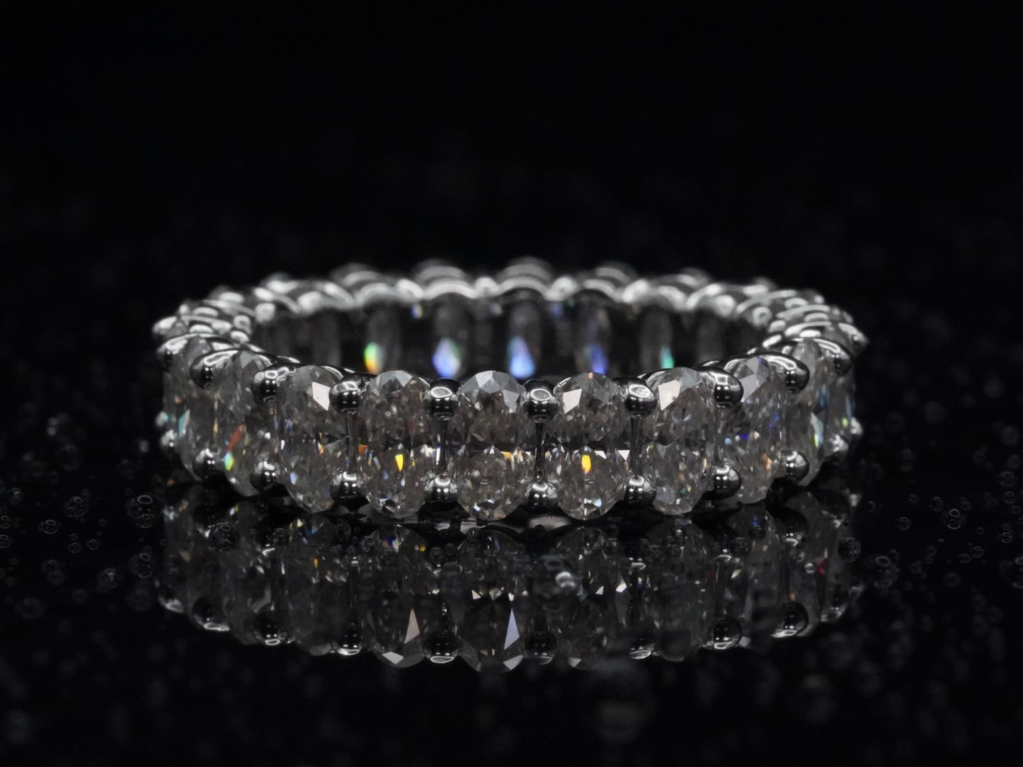 Moissanite Ring Oval 925 Sterling Silber 18k Weißgold plattiert