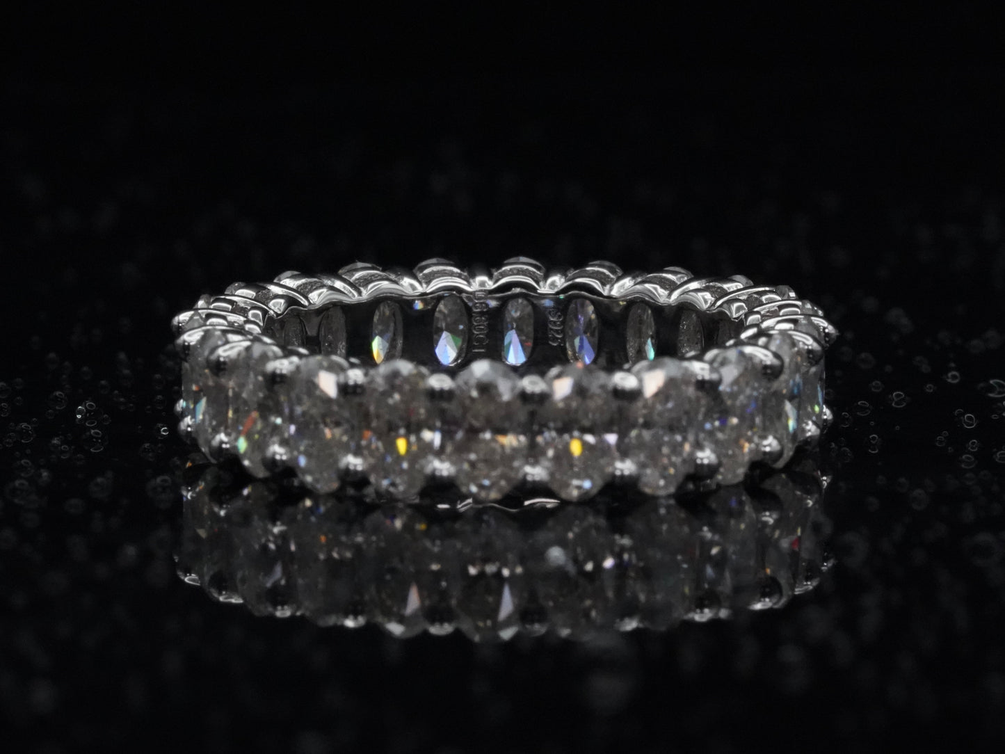 Moissanite Ring Oval 925 Sterling Silber 18k Weißgold plattiert