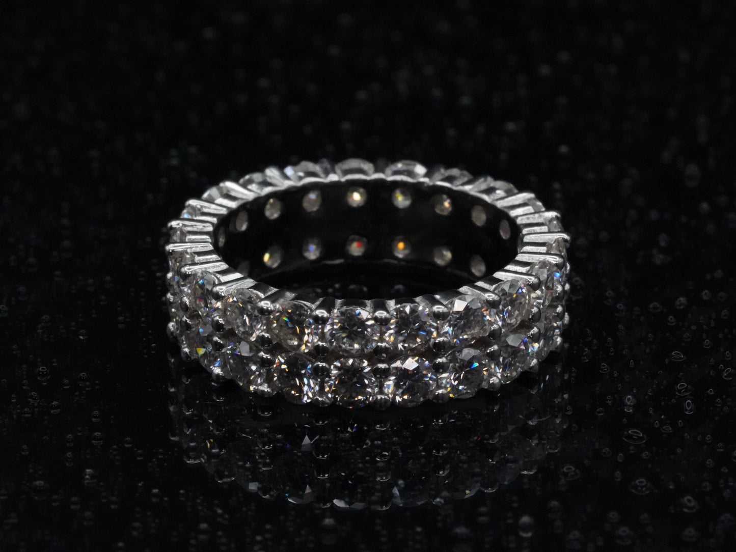 Moissanite Ring 925 Sterling Silber 18k Weißgold plattiert