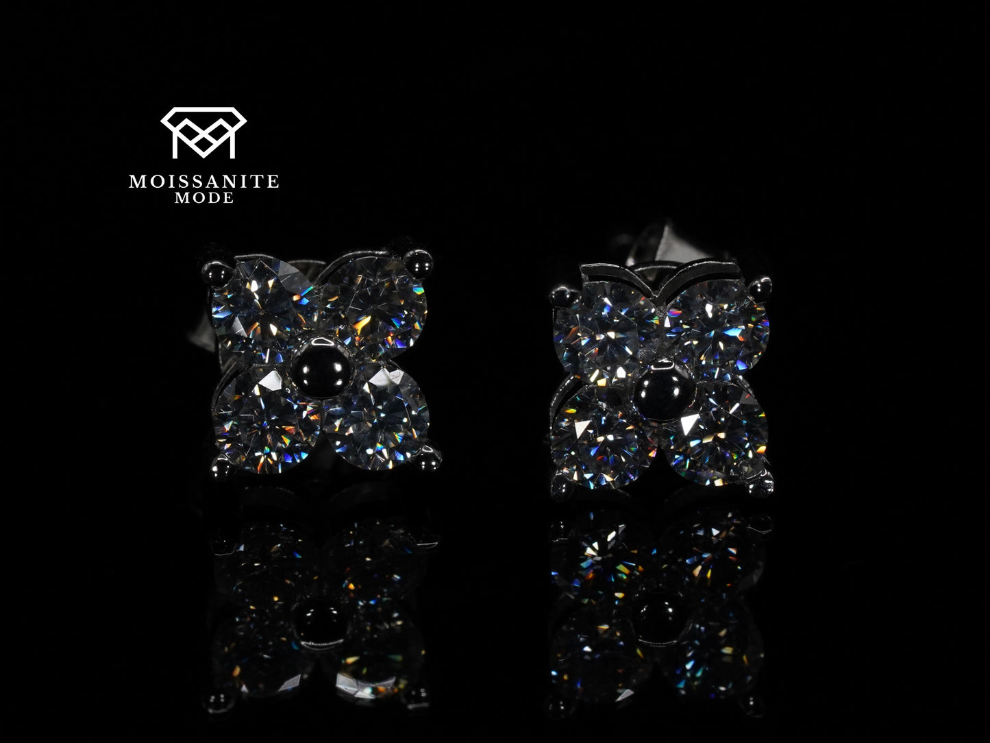 Moissanite Ohrringe 925 Sterling Silber 18k Weißgold plattiert je 0,4ct