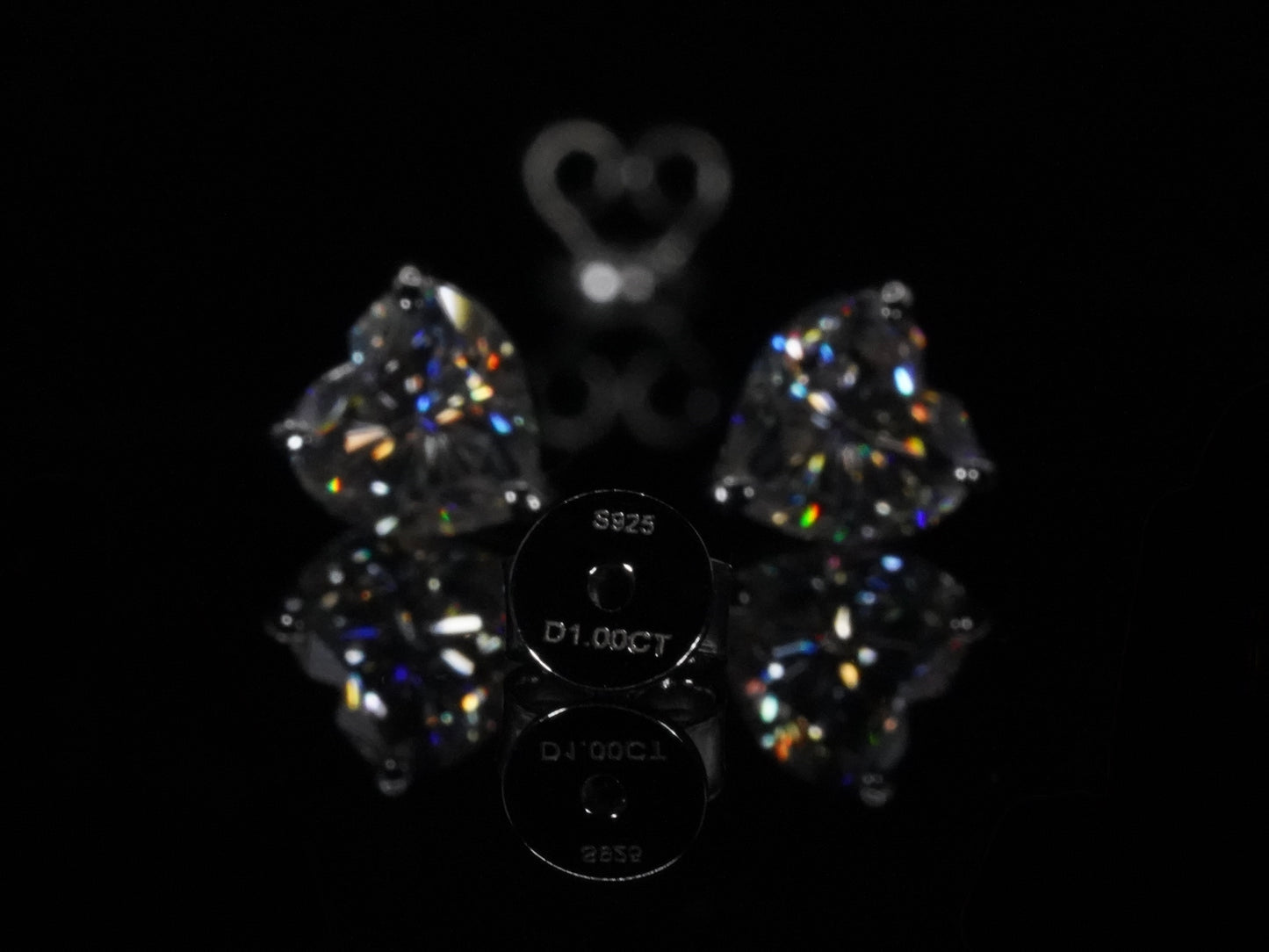 Moissanite Herz Ohrringe 925 Sterling Silber 18k Weißgold Plattierung