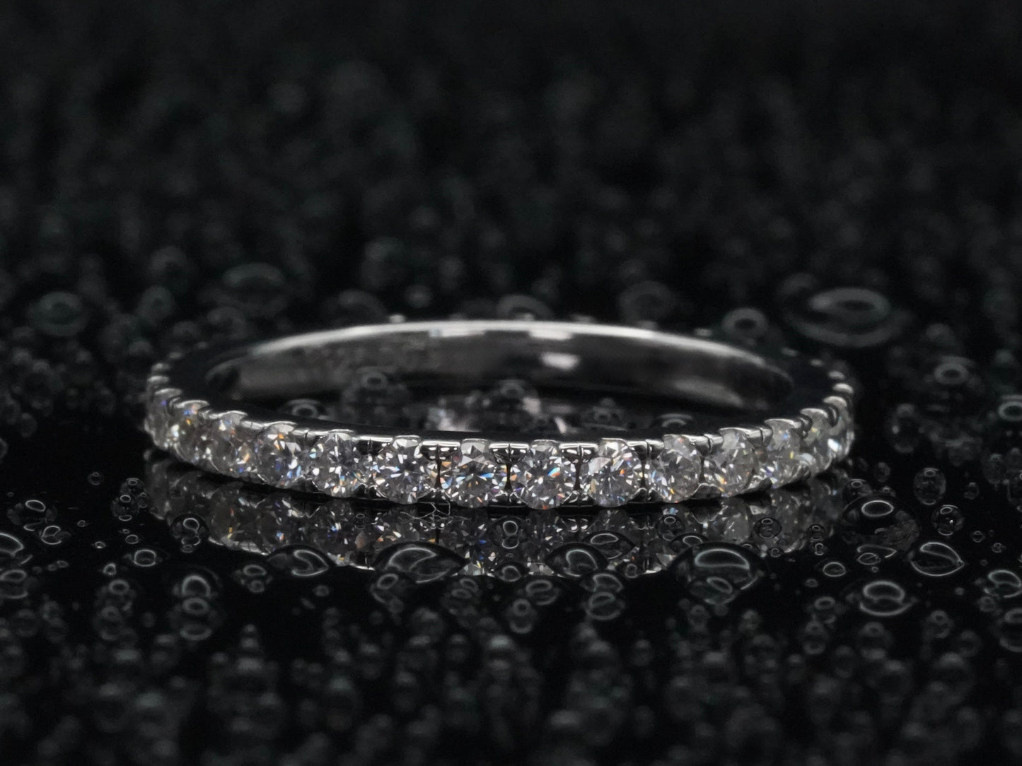Moissanite Ring - Eternity 925 Sterling Silber 18k Weißgold plattiert