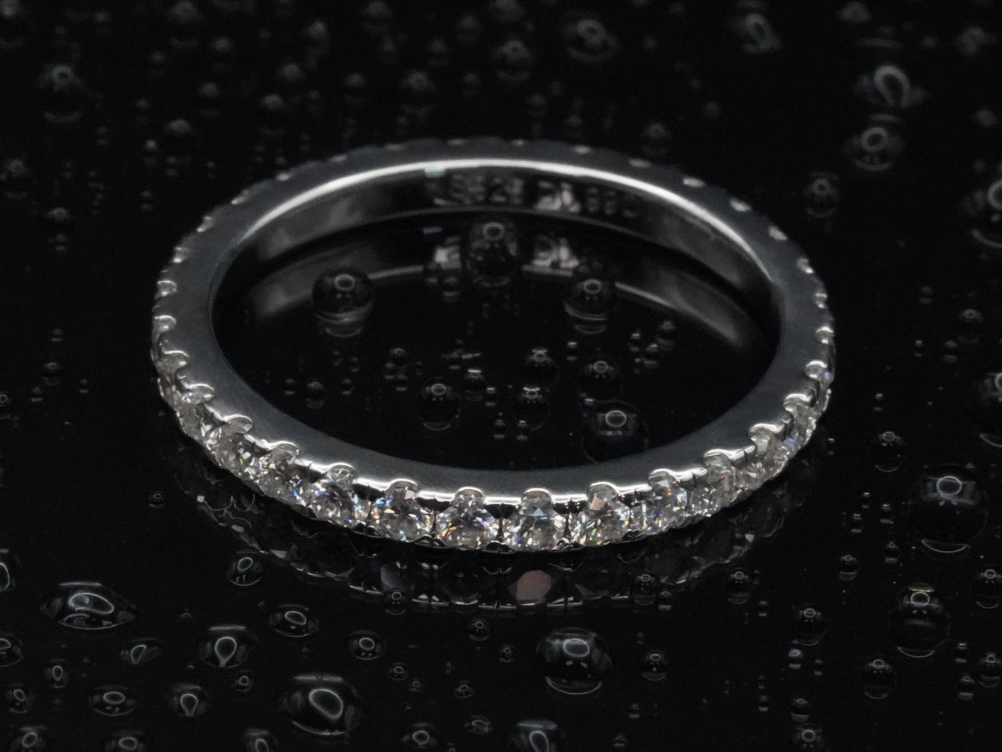 Moissanite Ring - Eternity 925 Sterling Silber 18k Weißgold plattiert
