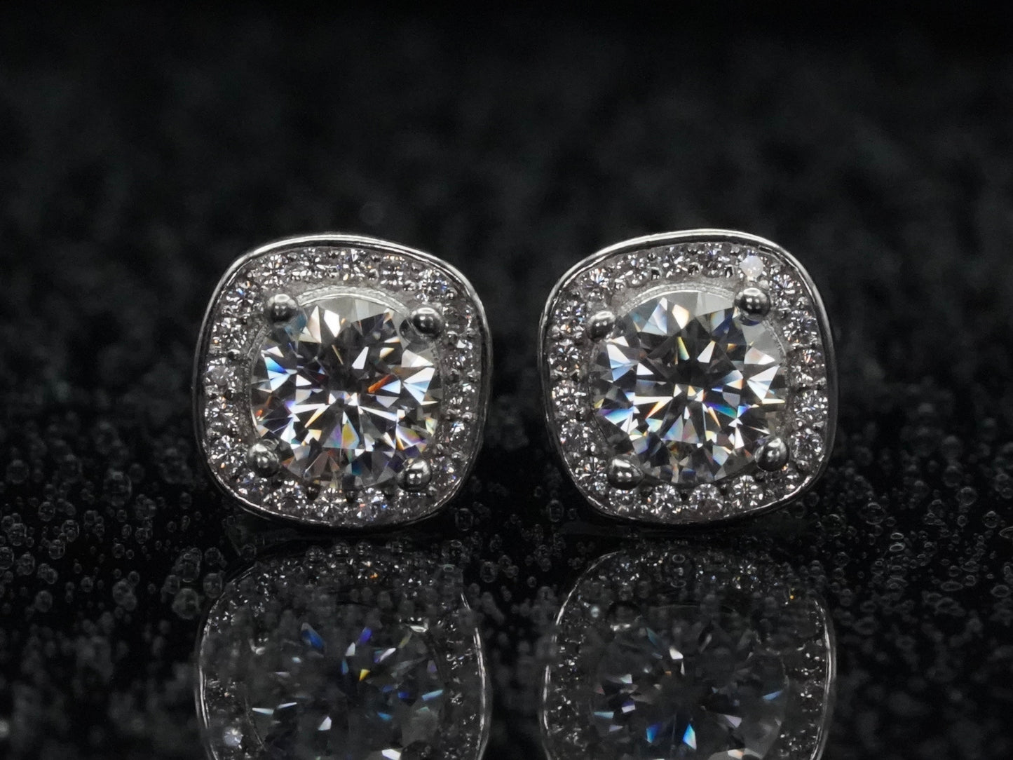 Moissanite Stecker Ohrringe 925 Sterling Silber