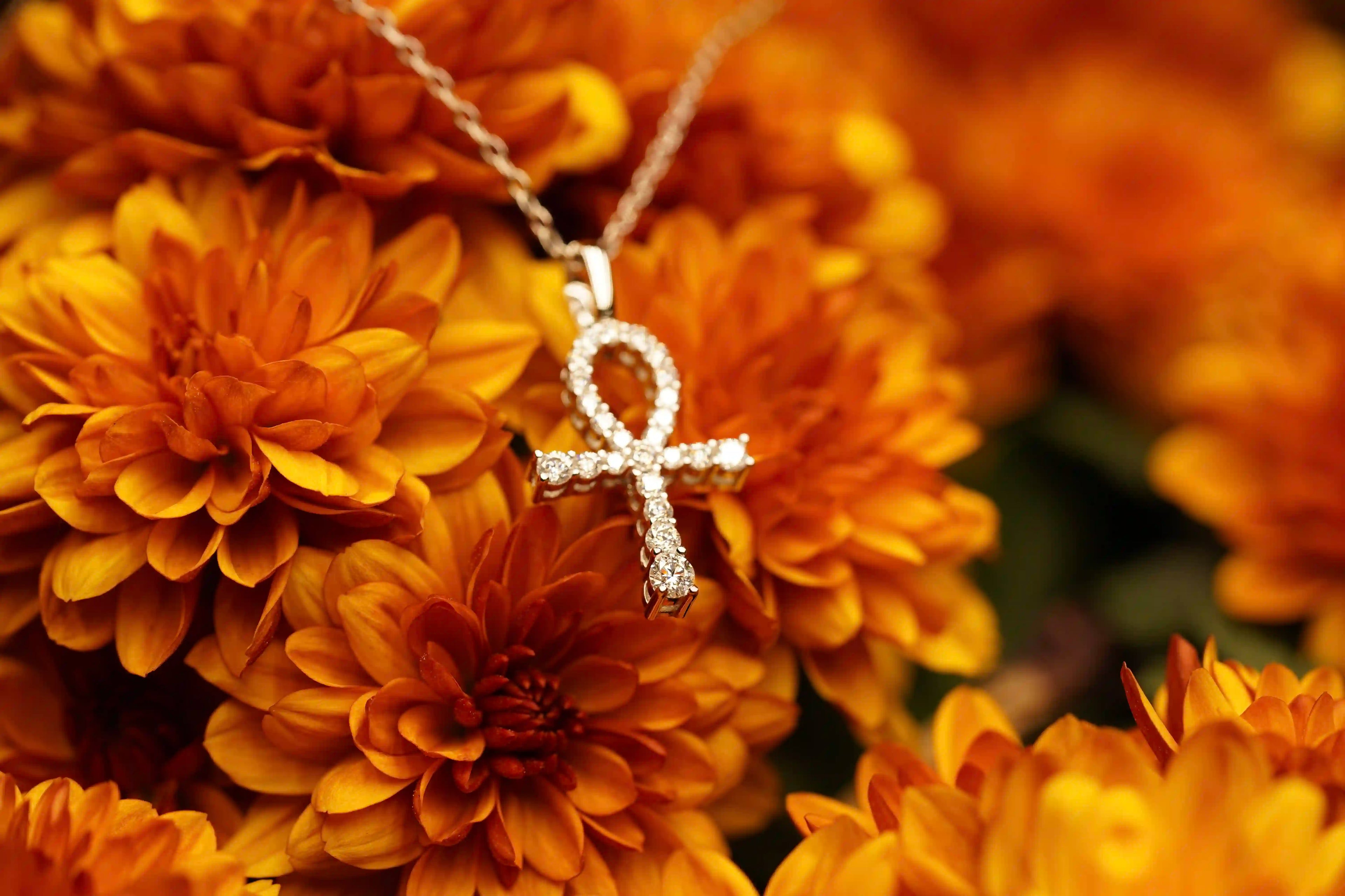 Moissanite Schmuck Ankh Kreuz Kette mit Moissanite Anhänger im Brillandschliff