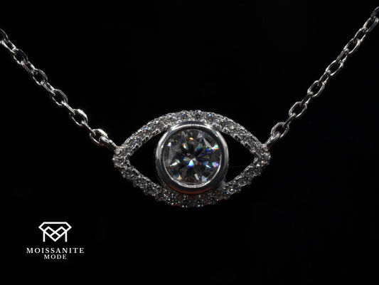 Sterling Silber Moissanite Kette mit Augen anhänger für Damen und Herren Unisex