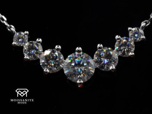 Silber Kette mit Moissaniten in verschiedenen Größen 