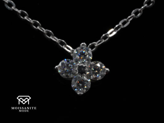 Kleine Moissanite Anhänger aus Silber an eine Silber Kette für Herren und Damen