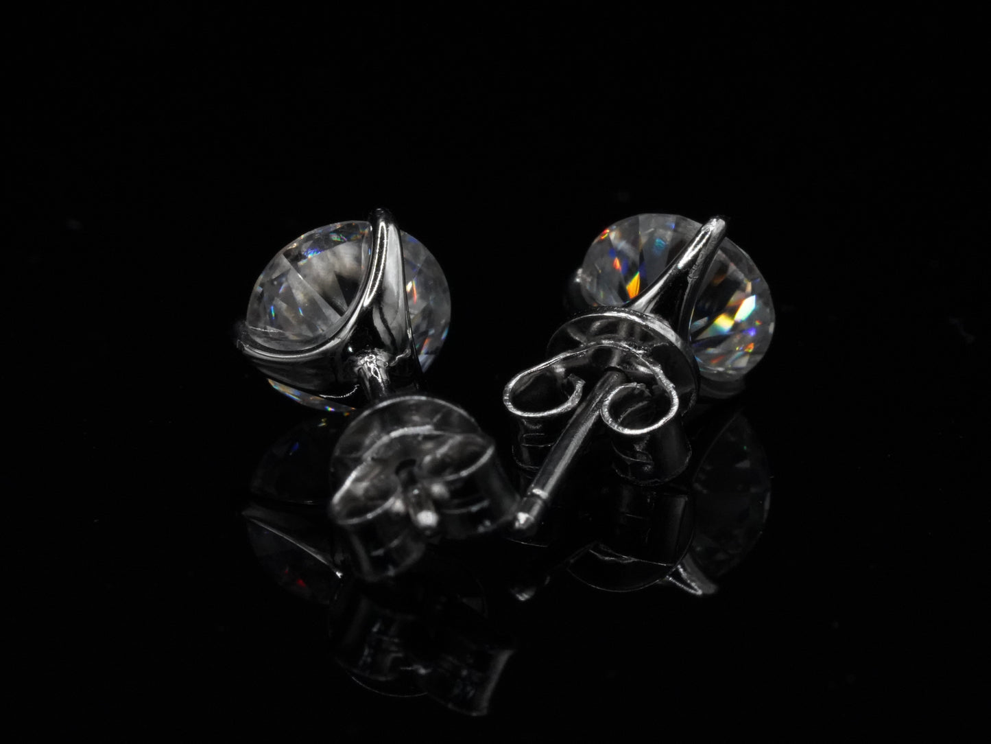 Moissanite Silber Ohrringe Perfectes Design sehr schlicht 1Ct jeweils 