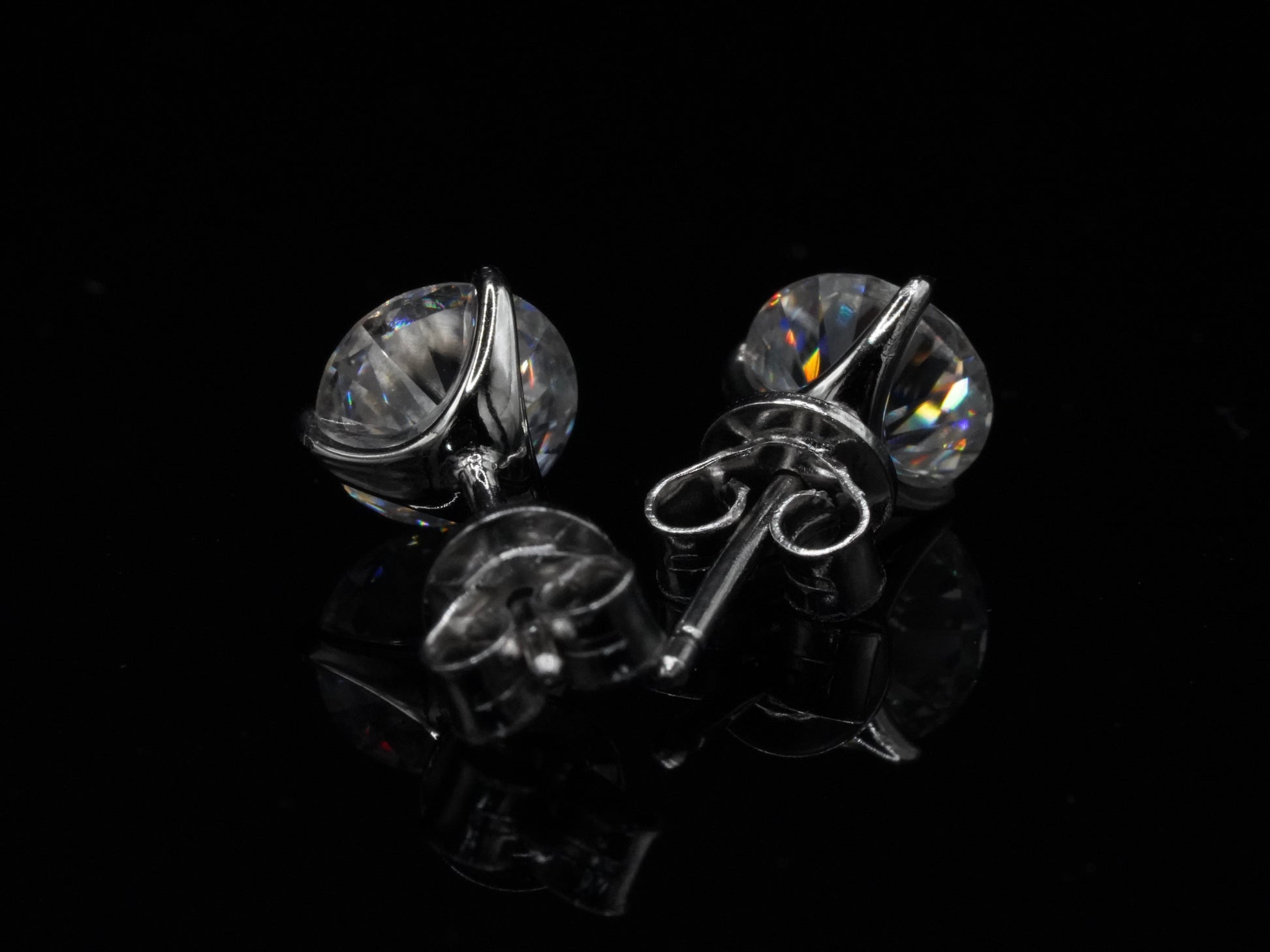 Moissanite Silber Ohrringe Perfectes Design sehr schlicht 1Ct jeweils 