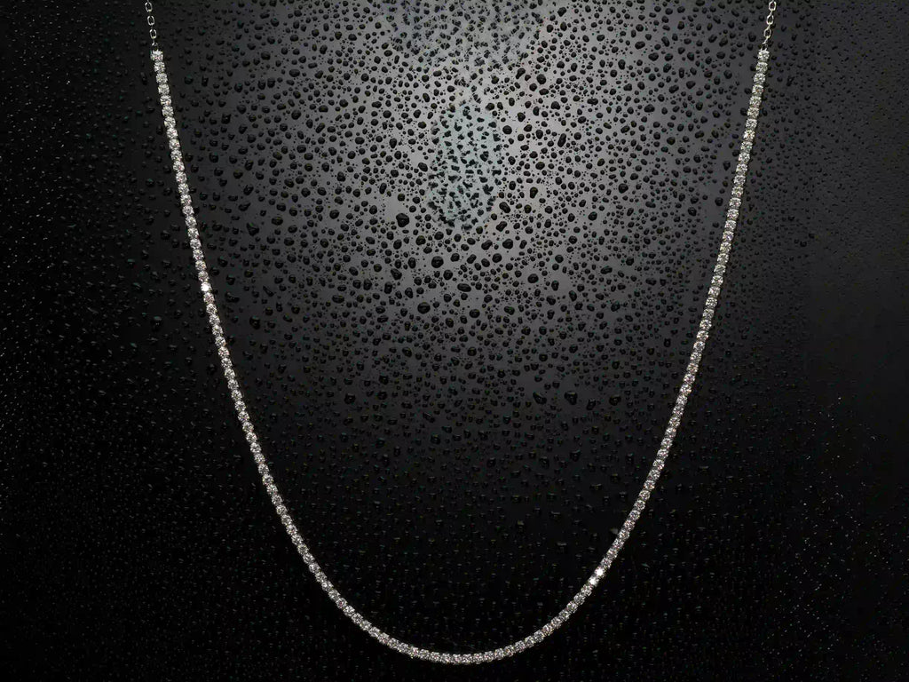 Moissanite Tennis-Kette 2mm, Verstellbar - 925 Silber & Weißgold