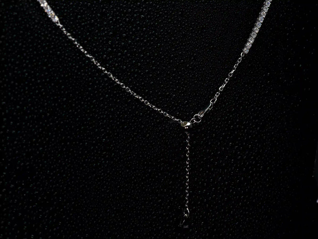 Moissanite Tennis-Kette 2mm, Verstellbar - 925 Silber & Weißgold
