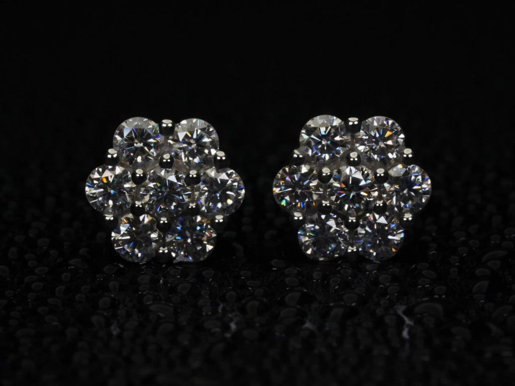 Moissanite Ohrstecker mit viel Glitzer und extremen Funkeln von 3mm Moissaniten