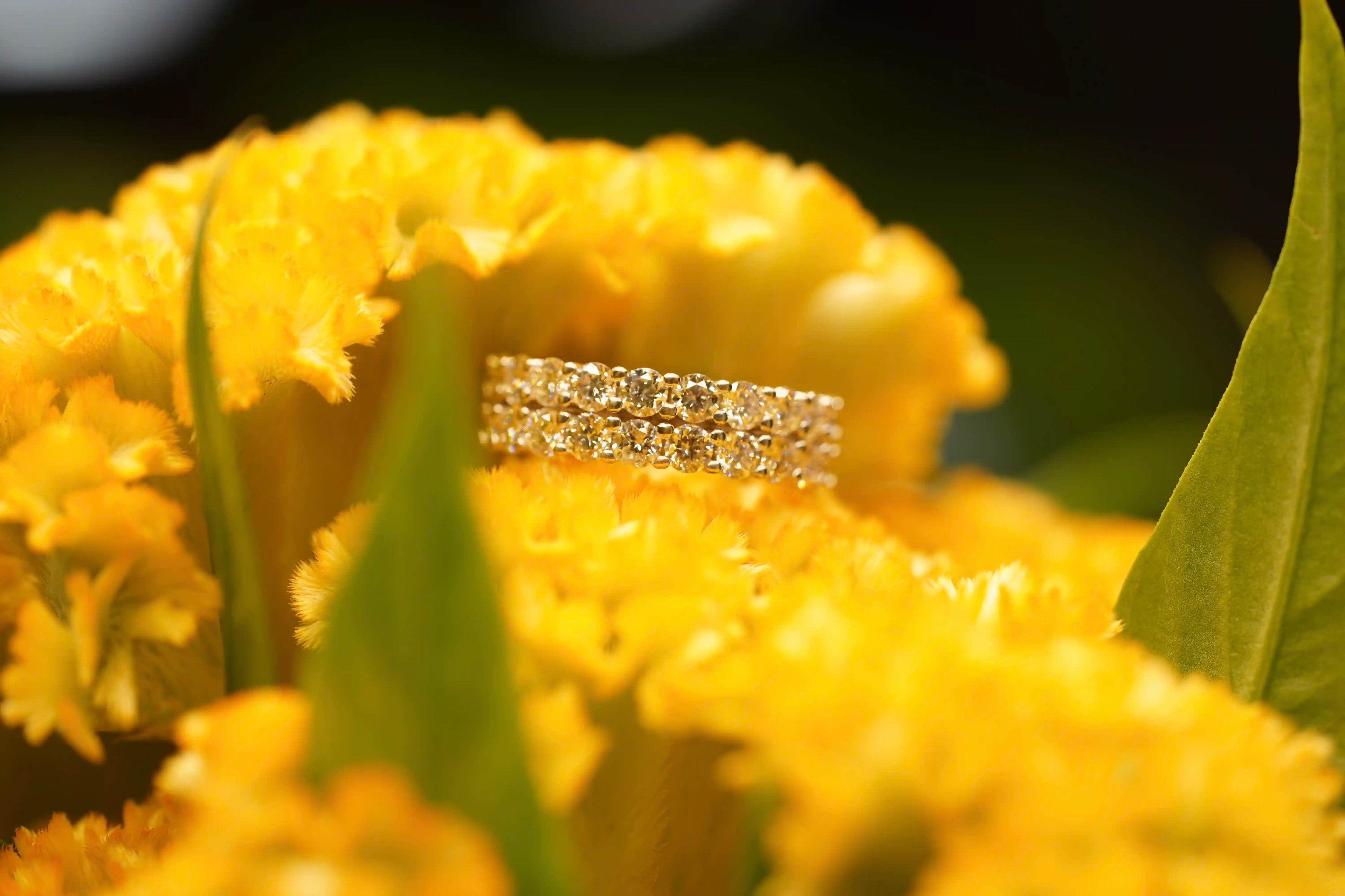 Funkelnder doppelt besetzter Moissanite Eternity Ring mit 3mm Moissanite Brillanten 