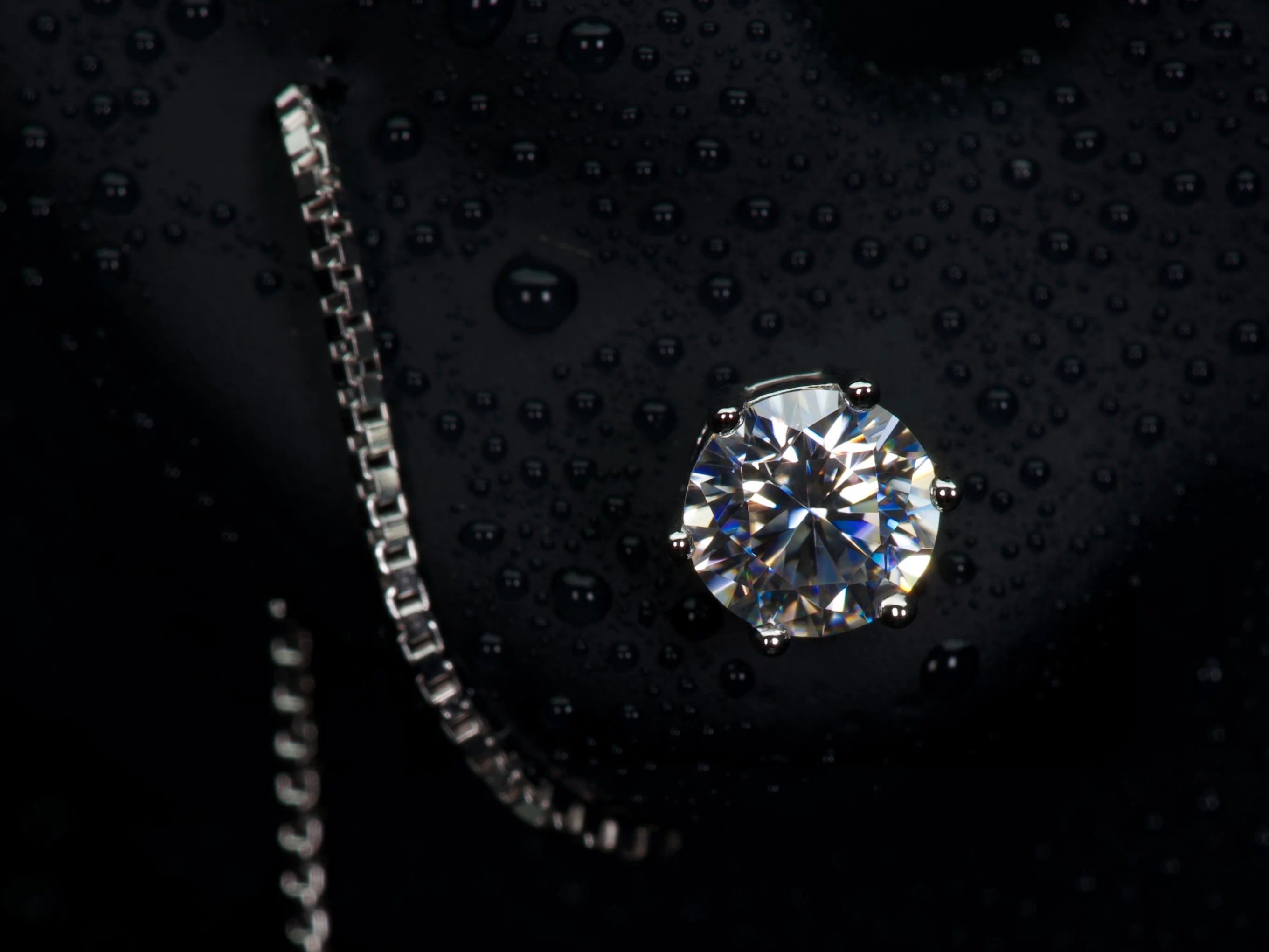 Echte Fotos im echten Licht: Moissanite Threader Ohrstecker mit 0,5 ct im runden Brillantschliff – stärkeres Funkeln als Diamanten