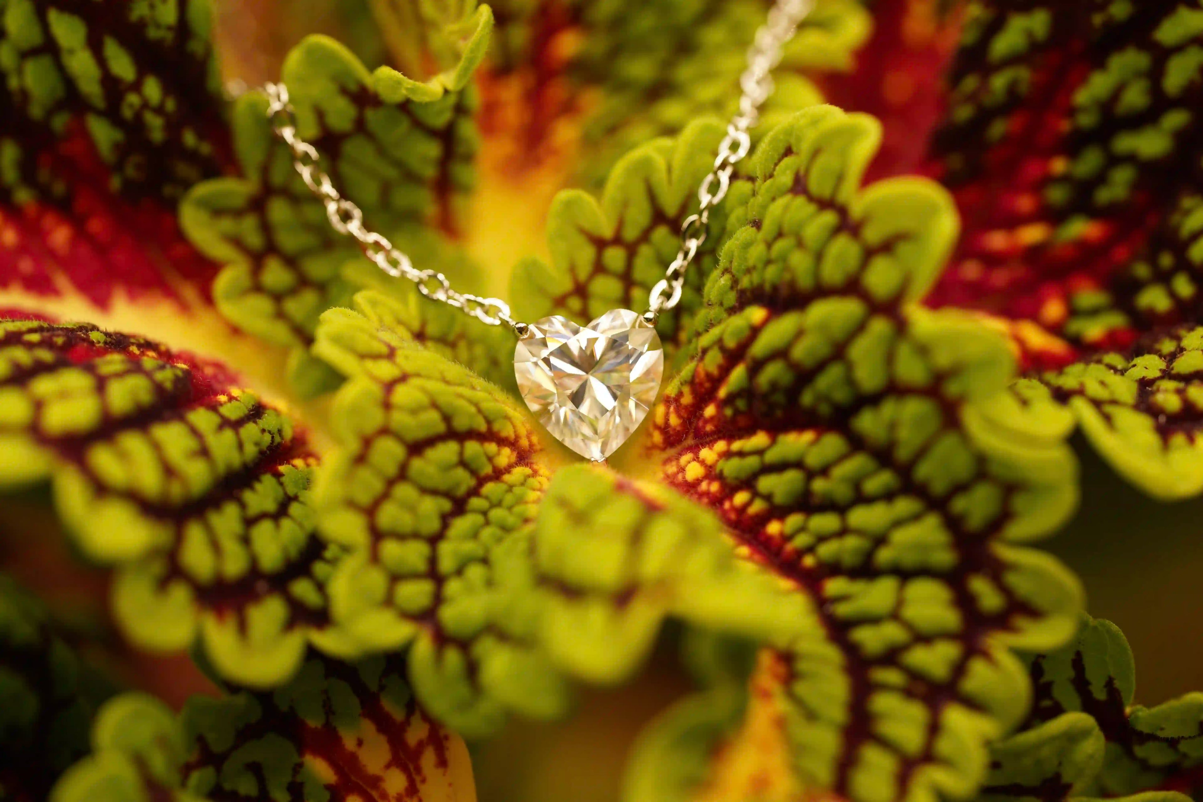 Moissnaite Schmuck Herz kette mit Moissanite Schmuck Stein in Herz schliff