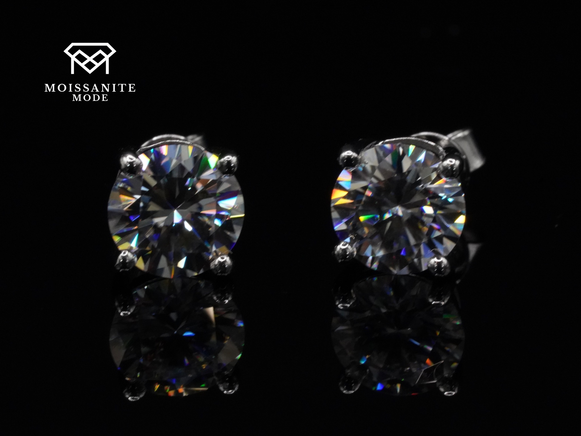 Große Moissanite Silber Ohrringe mit 2 CT für jeden Anlass