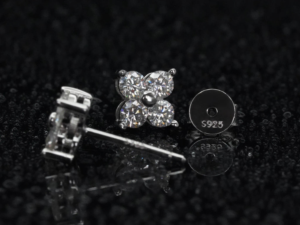 925 Silber-Stempel sichtbar auf dem Ohrstecker – Echtheitsnachweis für hochwertigen Moissanit Schmuck
