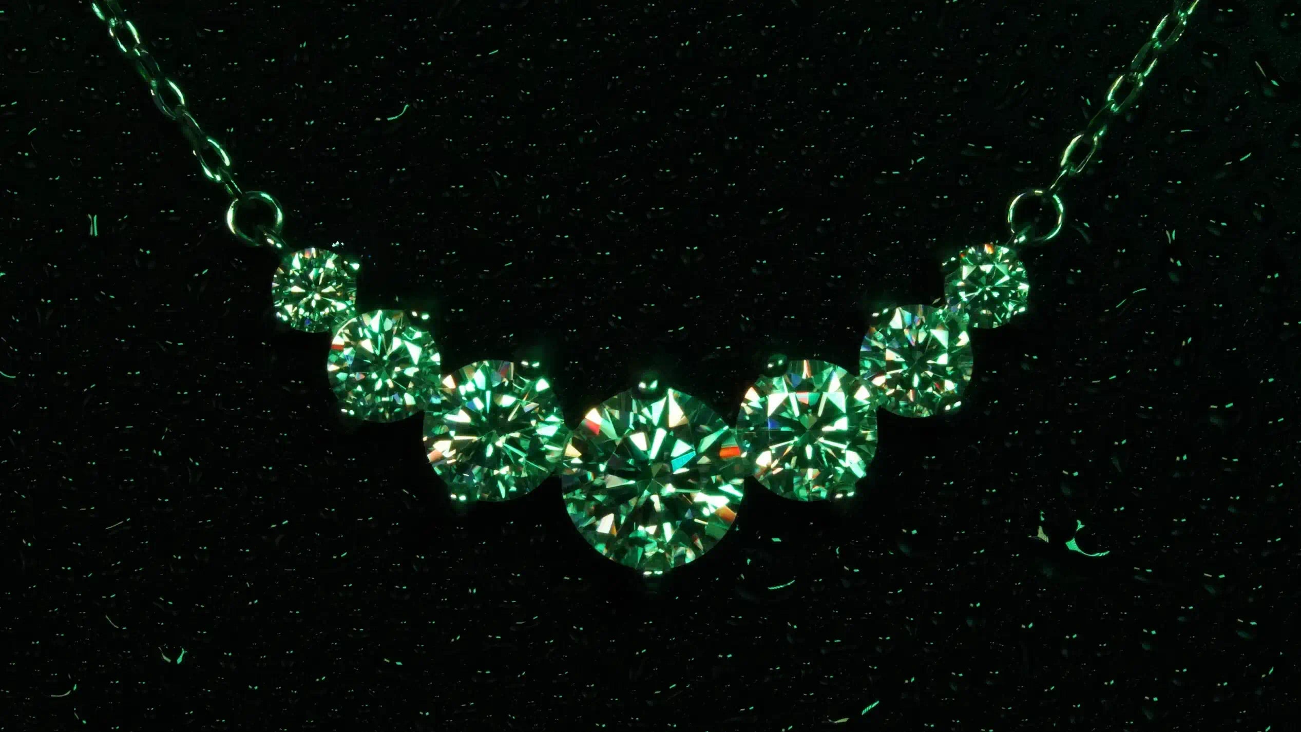 Strahlende in Grünem Licht Funkelnder Moissanite Schmuck aus Sterling Silber