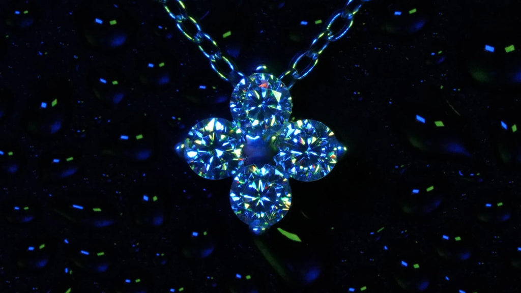 Sterling Silber Kette mit Funkelndem Moissanite Schmuck Anhänger in Blau Licht
