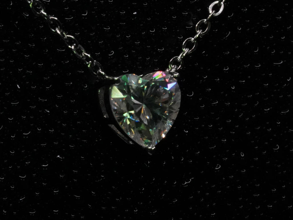 Moissanite Schmuck Damen ketten in Herz form gefasst in Sterling Silber das perfekte Geschenk für Damen