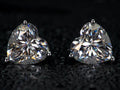 Moissanite Ohrstecker Herzschliff im echten Licht, starkes Funkeln wie Diamant sichtbar, echte Fotos ohne KI 925 Silber Weißgold
