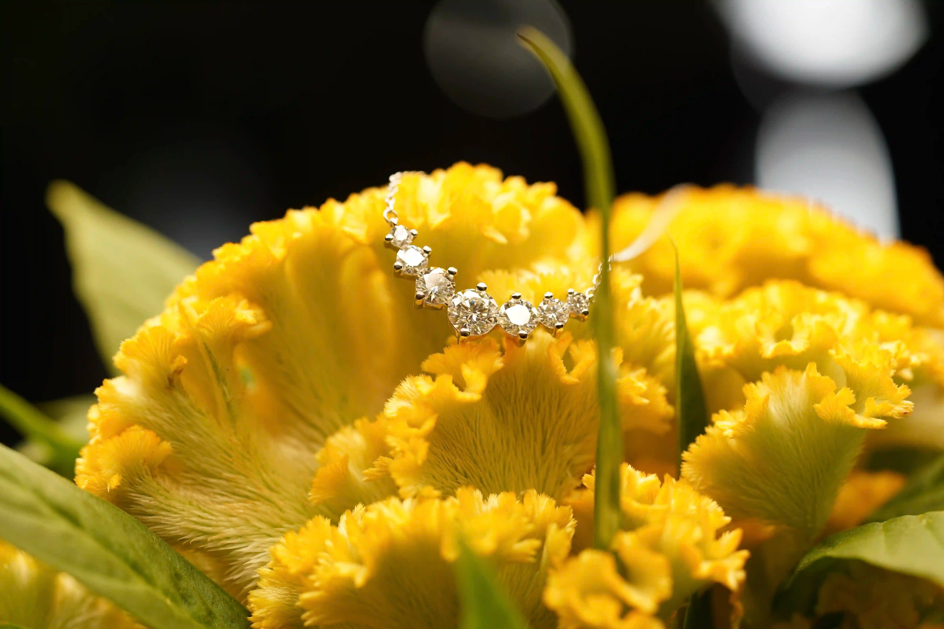 Moissanite Schmuck Kette mit verschieden grossen Moissaniten im Brillant Schliff