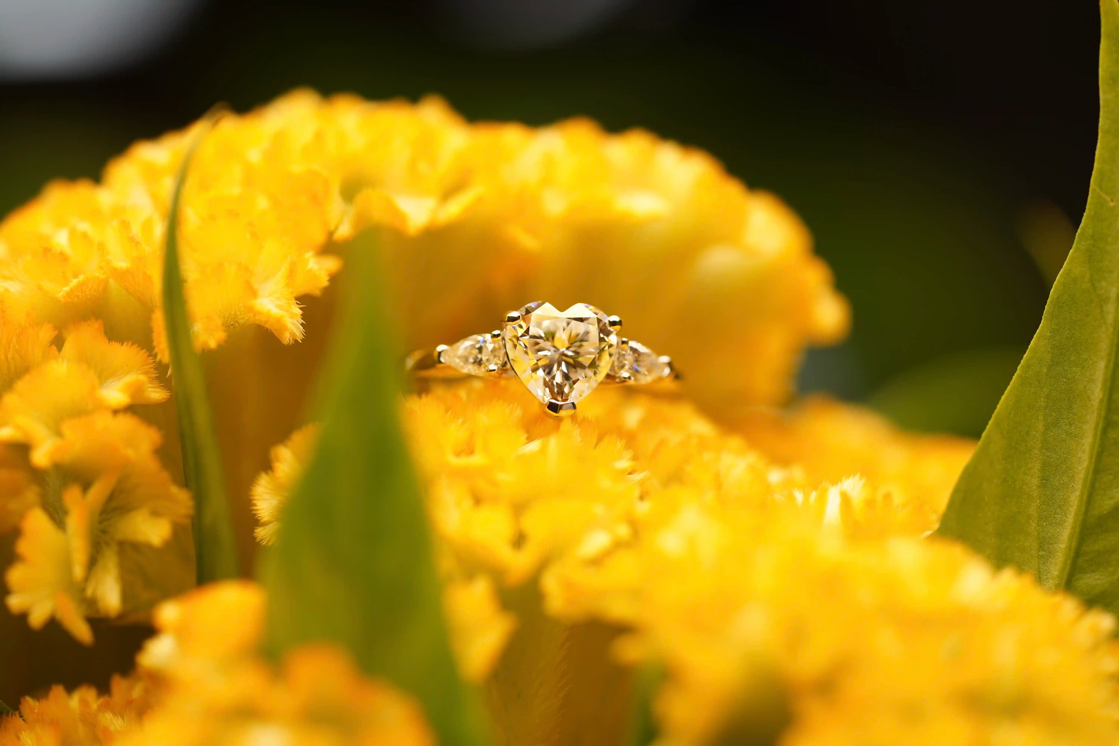 Moissanite Schmuck Damen ring mit Moissanite Schmuck Steinen in Herz und Tropfenform