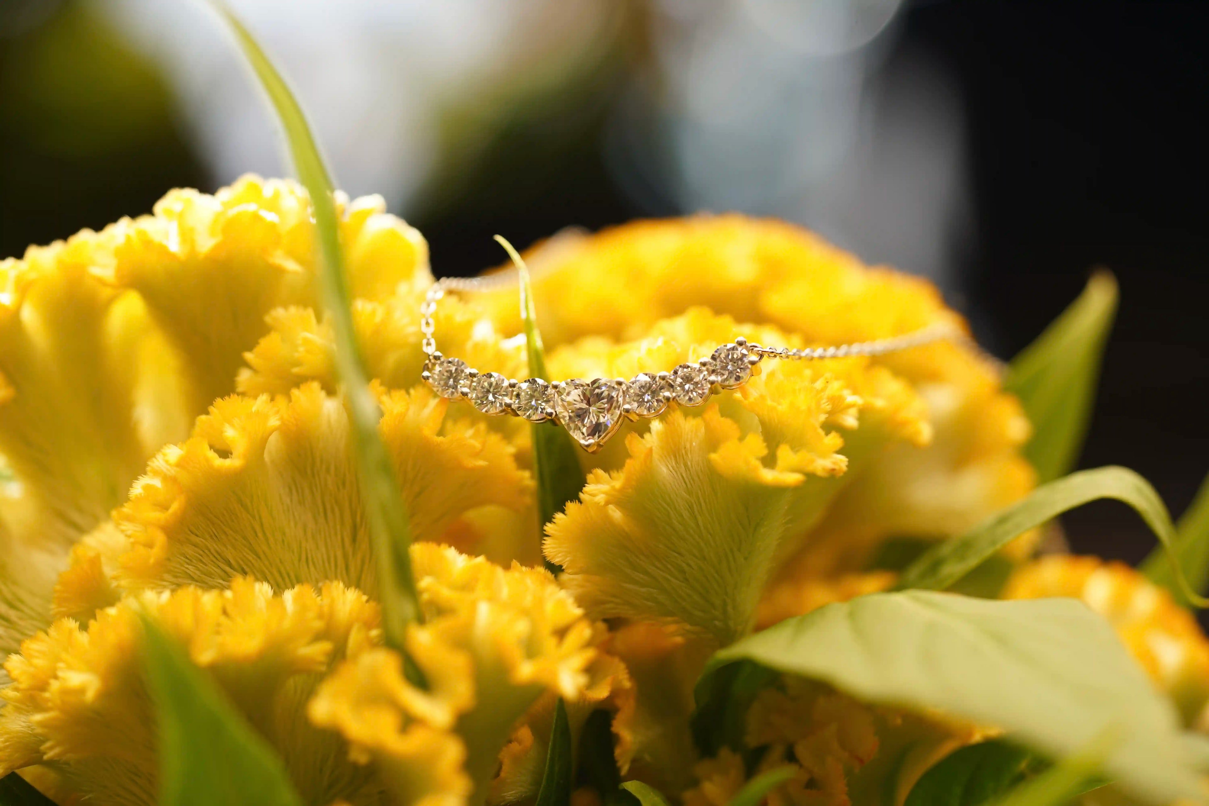 Moissanite Schmuck Kette mit Moissanite Herz und Moissanite Brillanten gefasst in Sterling Silber