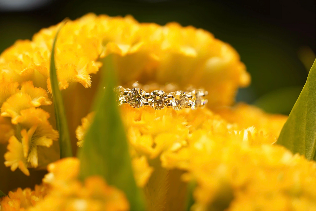 Moissanite Schmuck Eternity Ring aus Sterling Silber mit Großen Moissaniten