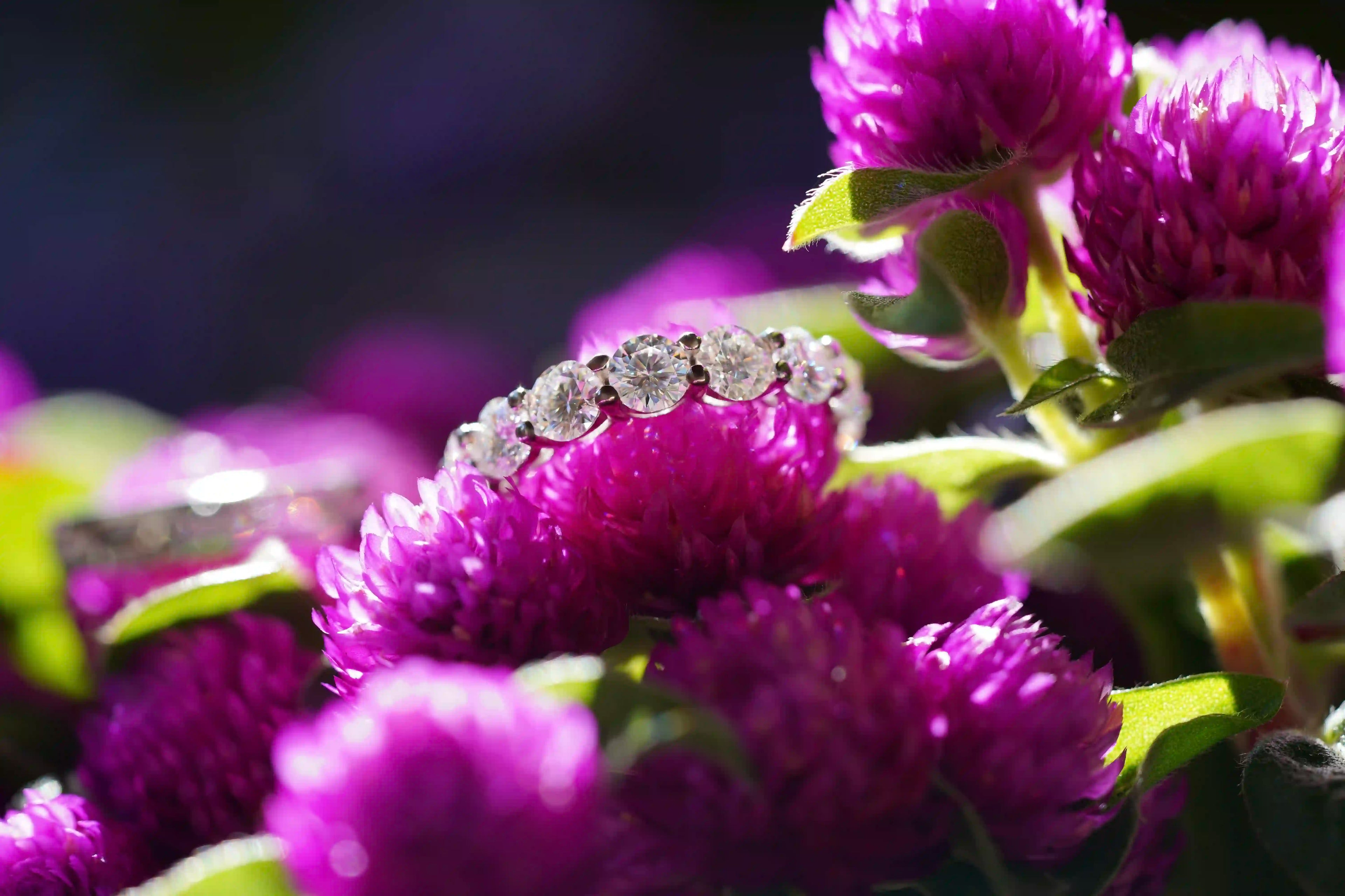 Großer Massiver Moissanite Ring mit Moissanite Schmuck Steinen rundherum