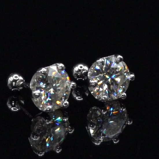 Video Drehung der Moissanite Ohrringe aus Silber mit viel funkeln und glitzer