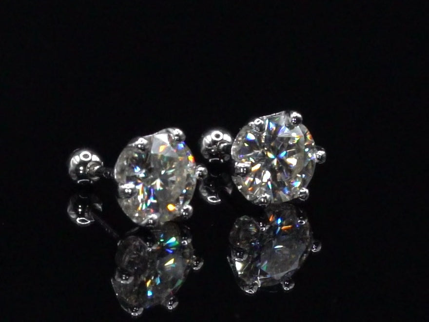 Video Drehung der Moissanite Ohrringe aus Silber mit viel funkeln und glitzer