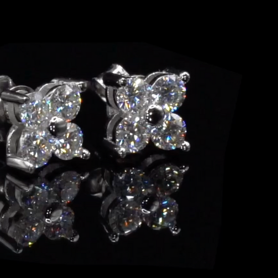 925 Silber Ohrringe mit 3 mm Moissaniten video mit viel funkel