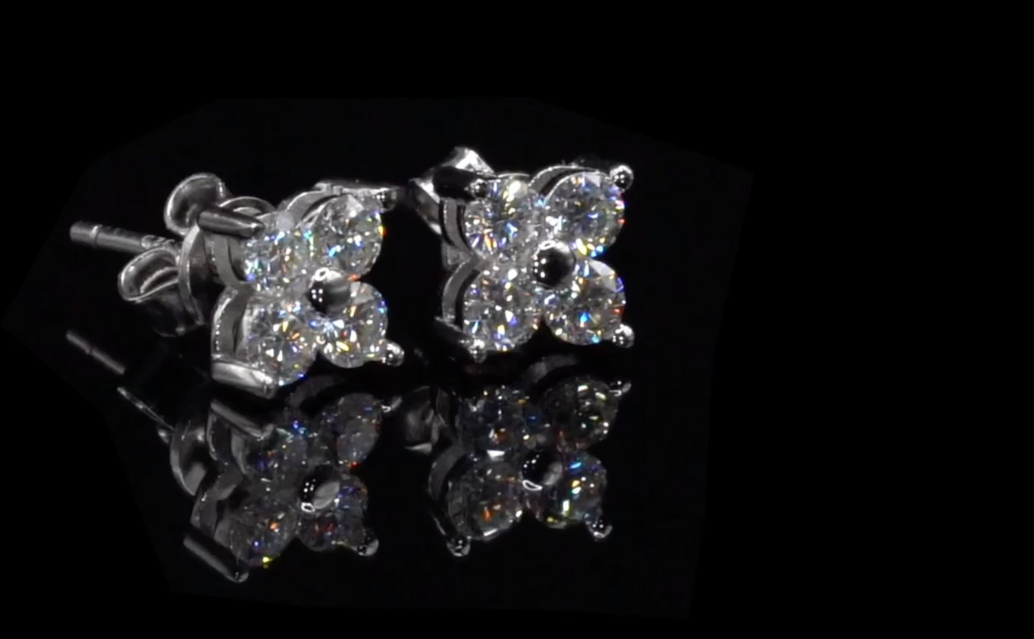 925 Silber Ohrringe mit 3 mm Moissaniten video mit viel funkel